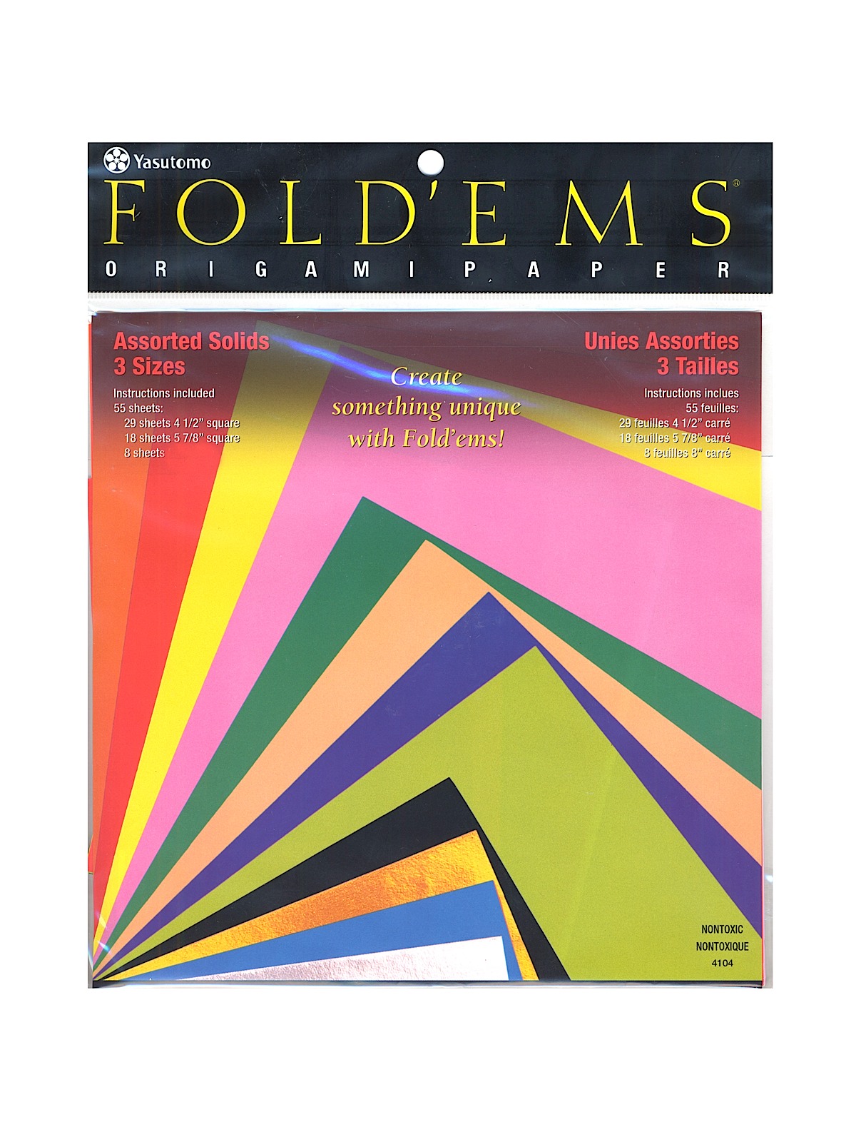 Yasutomo Fold&#39;ems Origami Paper, Assorted Solids