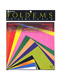 Yasutomo Fold'ems Origami Paper, Assorted Solids